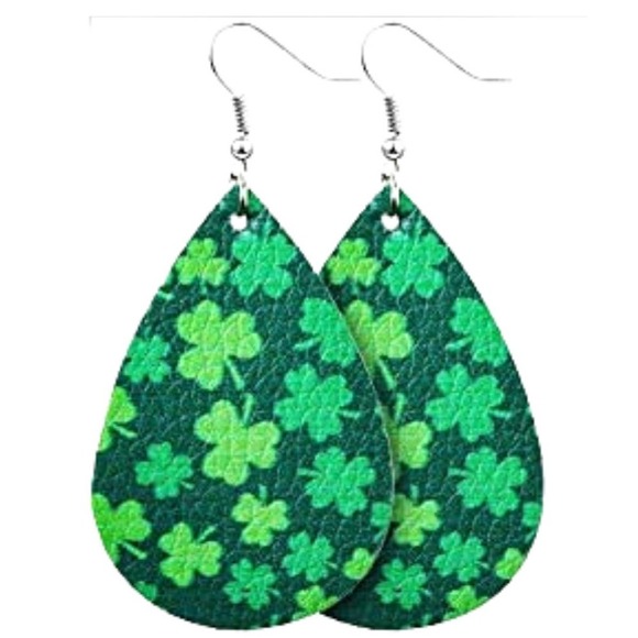 5/$25  St. Patricks Day Earrings St Patricks Day Green Jewelry Shamrock Earrings - Picture 1 of 8